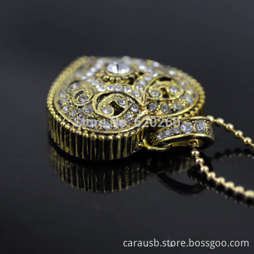 CaraUSB advertising creative jewelry wholesale peach heart necklace U disk pendant inlaid brick love heart-shaped usb drive